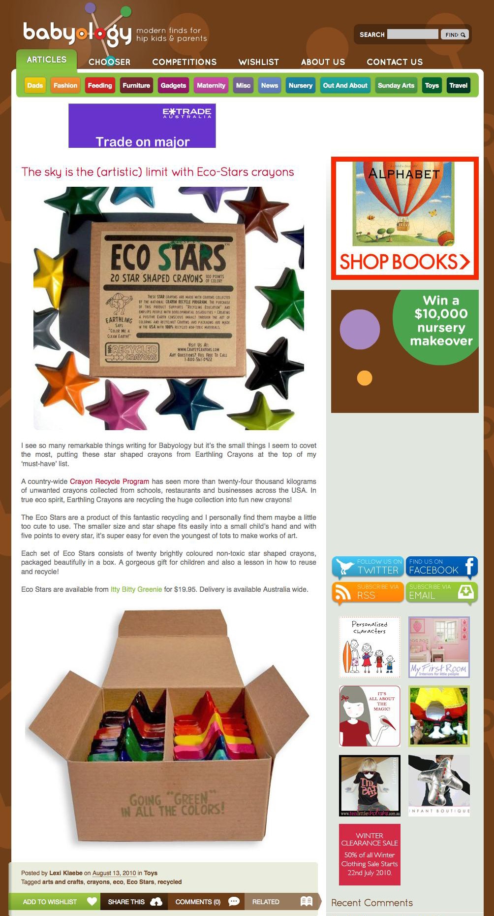 Eco-Stars Crayons on Babyology