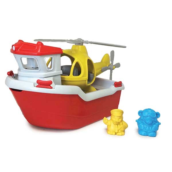 Green Toys Rescue Boat and Helicopter