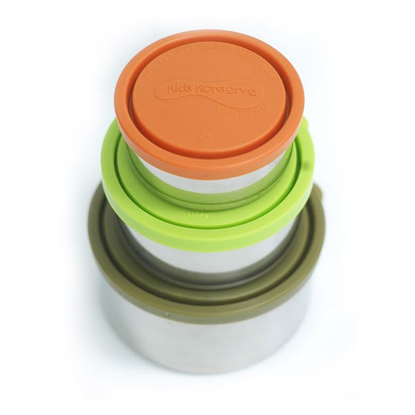 Nesting Trio of stainless steel food containers