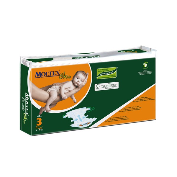 Moltex Eco Disposable Nappies – Midi (4-9 kg)