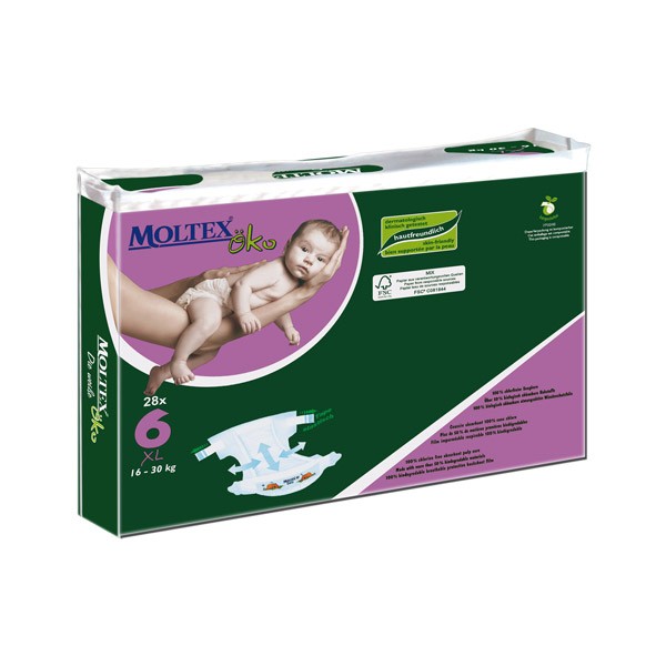 Moltex Eco Disposable Nappies – XL (16-30 kg)
