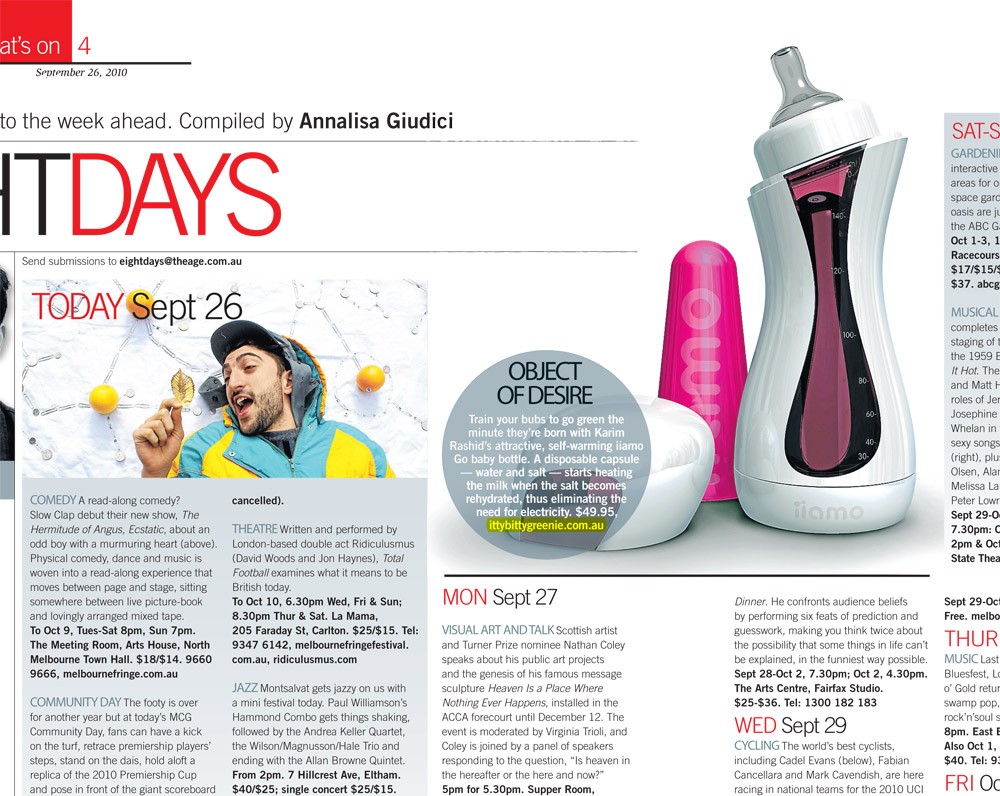 iiamoGO bottle in The Age