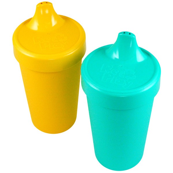 Re-Play Spill-proof Cups 2-pack (aqua & orange)