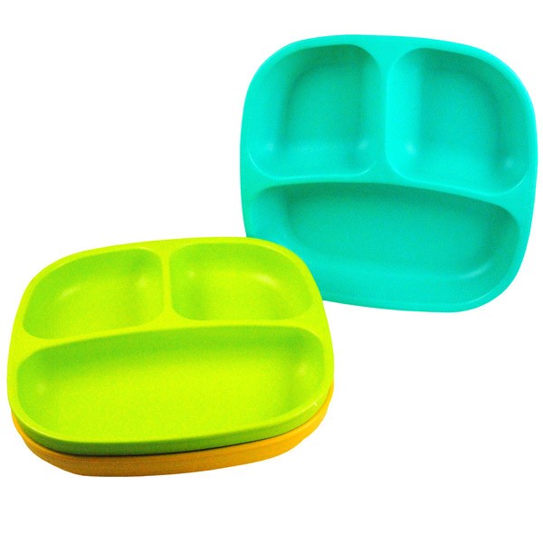 Re-Play Divided Plates 3-pack (Green, blue, orange)