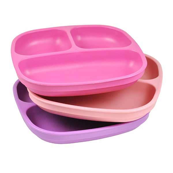Re-Play Divided Plates - 3-Pack - Pink & Purple