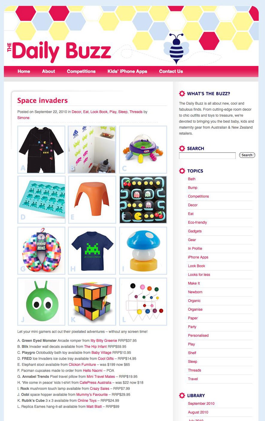 Arcade Babygrow on The Daily Buzz