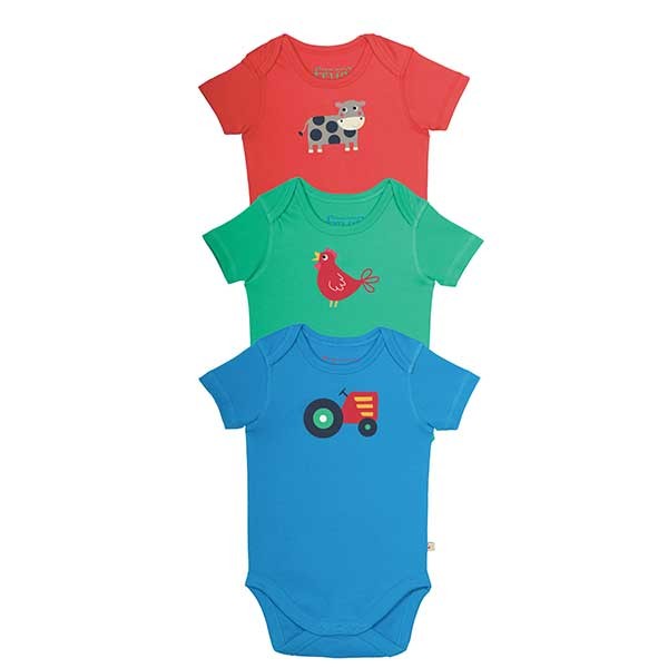 Frugi Organic Cotton Onesies for Boys Farm